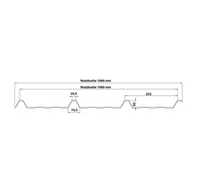 Abmessungen eines Trapezblechs mit einer Nutzbreite von 1069 mm