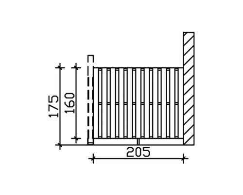 Technische Zeichnung einer Treppe mit Höhenangaben
