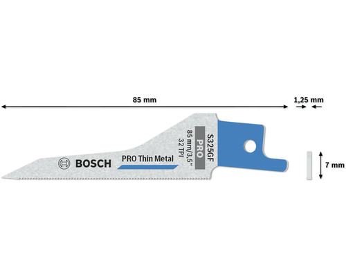 Bosch Stichsägeblatt S325GF Pro zum Schneiden von dünnem Metall, 85 Millimeter Länge