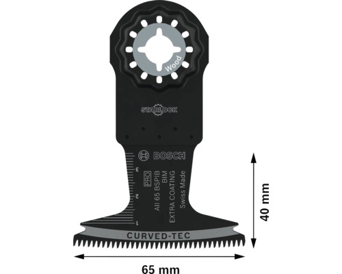 Bosch Starlock Tauchsägeblatt für Holz, 65 Millimeter Breite, 40 Millimeter Höhe
