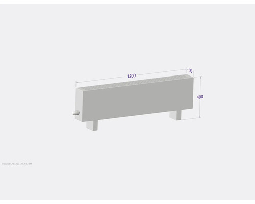Heizkörper mit den Maßen 1200 x 400 x 130 Millimeter
