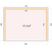 Pavillon Singolo 4836 508 x 388 cm granitgrau