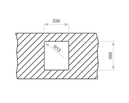 Technische Zeichnung mit Maßangaben für ein Produkt