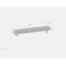 Abbildung eines linearen Duschablaufs mit den Maßen 1800 x 230 x 250 mm.