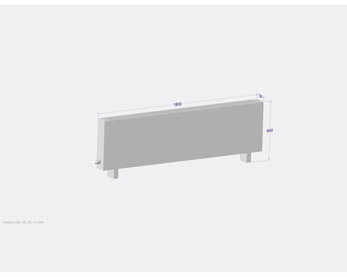 Heizkörper mit den Maßen 1800 x 600 x 130 Millimeter