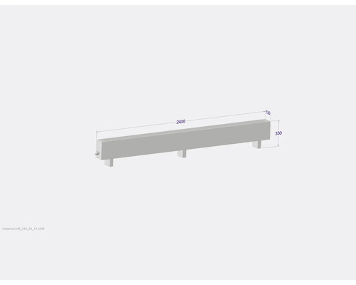 Betonbord mit den Maßen 2400 x 130 x 330 Millimeter