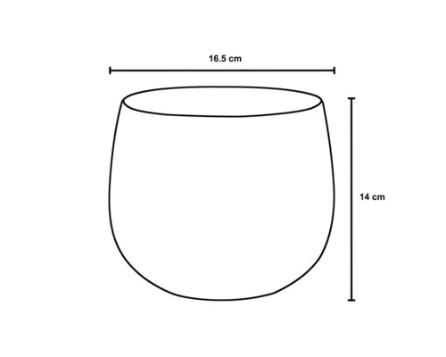Skizze eines Pflanzgefäßes mit Größenangaben