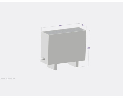 Heizkörper mit den Maßen 700 x 600 x 230 mm