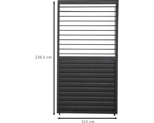 Sichtschutzzaun mit den Maßen 236,5 cm Höhe und 123 cm Breite