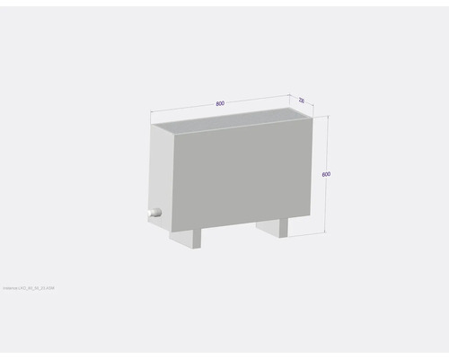 Heizkörper mit Abmessungen 800 x 600 x 230 Millimeter