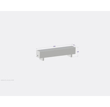Beton Blumentrog mit den Maßen 1400 x 230 x 330 Millimeter.
