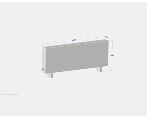 Heizkörper mit Maßangaben 1400 x 600 x 130 Millimeter