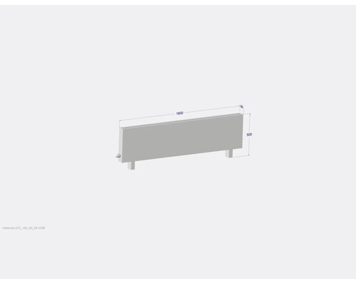 Heizkörper mit Abmessungen 1600 x 500 x 60 Millimeter