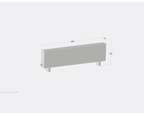 Heizkörper mit Abmessungen 1600 x 500 x 130 mm