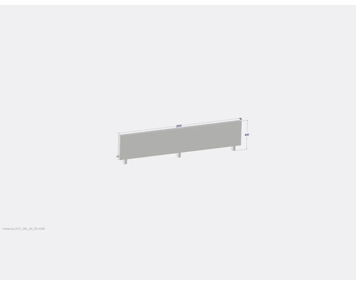 Schematische Darstellung eines Zaunelements mit den Maßen 2800 x 600 mm.