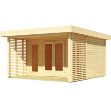 Holzgartenhaus mit Doppeltür und Lamellenwand