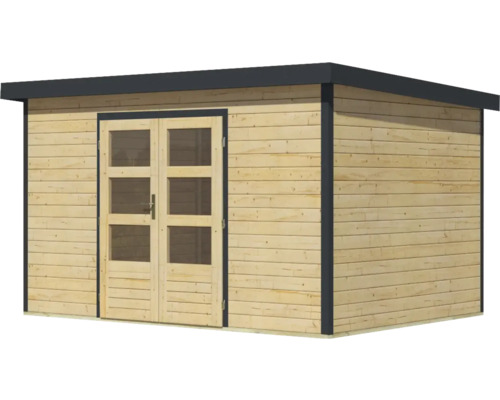 Gartenhaus aus Holz mit Doppeltür und Fenstern