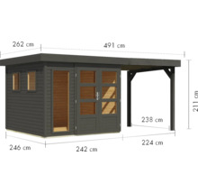 Holzgartenhaus mit Abmessungen