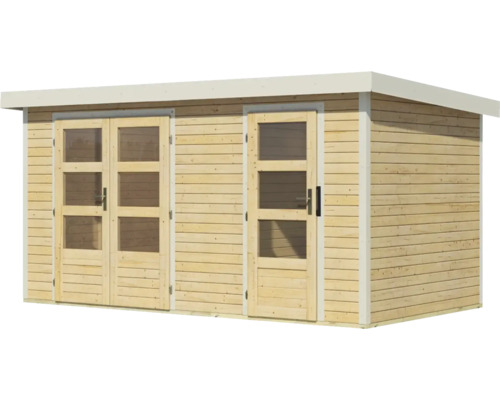 Holzgartenhaus mit Doppeltür und Einzeltür