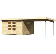 Gartenhaus Karibu Tossens 4 inkl. Anbaudach 3,3 m 614,5 x 333 cm natur