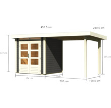Holzgartenhaus mit Abmessungen