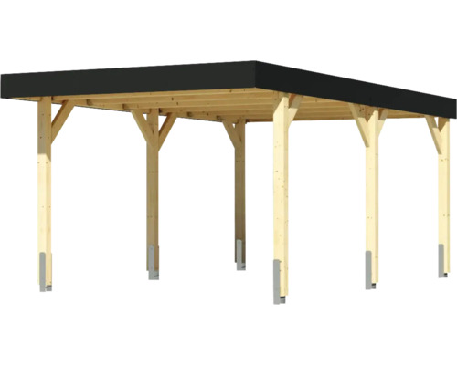 Holzcarport mit Flachdach und Pfosten