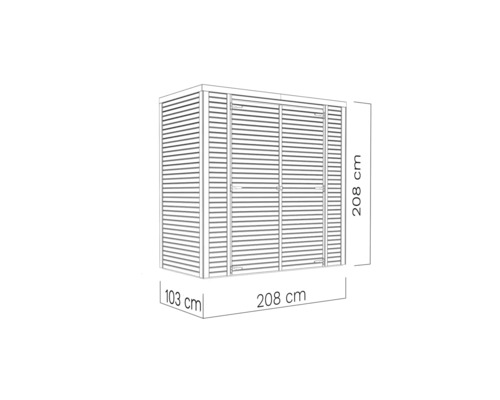 Gartenschrank mit den Maßen 208 x 208 x 103 Zentimeter