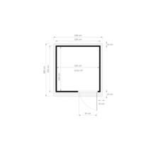 Grundriss mit den Abmessungen 246 mal 265 Zentimeter und einer Fläche von 5,1 Quadratmetern