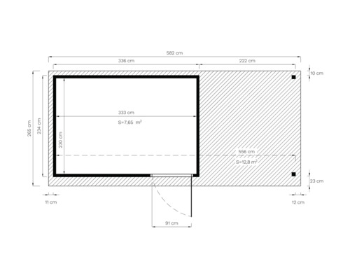 Grundriss mit Abmessungen