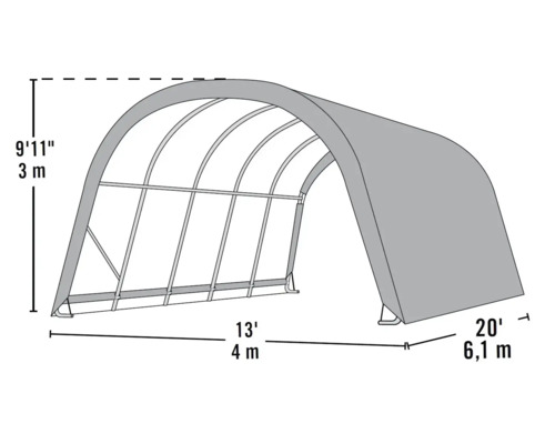 Abbildung einer Lagerhalle mit Maßen.