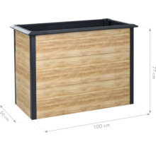 Holzoptik Pflanzkasten mit den Maßen 100 x 50 x 77 cm