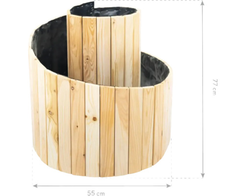 Holz Pflanzspirale mit den Maßen 77 cm Höhe und 55 cm Durchmesser