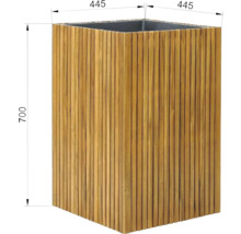 Pflanzkübel Akustikpaneele 44,5 x 44,5 x 70 cm Akazienholz