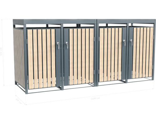 Mülltonnenbox für drei Mülltonnen