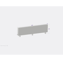 Heizkörper mit den Maßen 2200 x 600 x 130 Millimeter