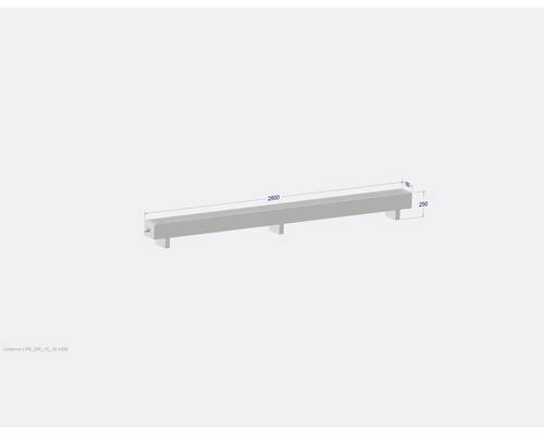 Betonbord mit Maßen 2800 x 180 x 250 Millimeter