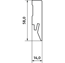 Sockelleiste foliert Eiche hell L651 2400 x 58 x 14 mm