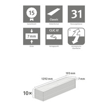 Laminat Nature Sense Falun Eiche Landhausdiele 1292 x 193 x 7 mm