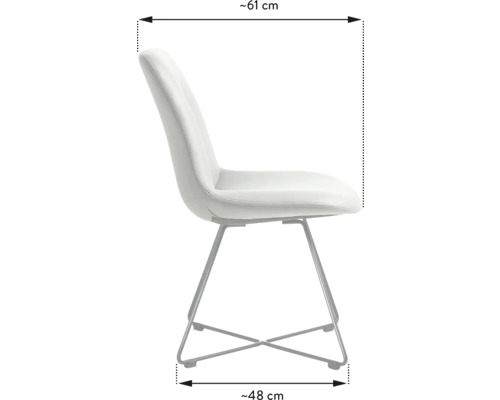 Stuhl mit den Maßen 61 cm mal 48 cm