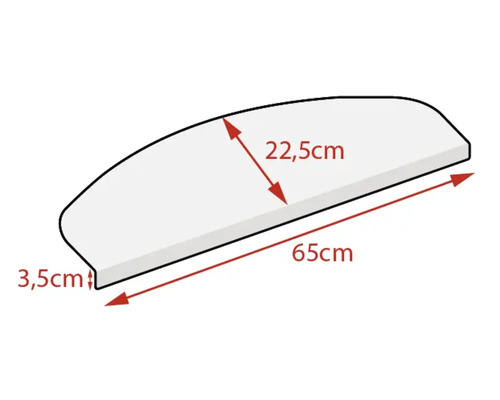 Abdeckung mit den Maßen 65 cm Länge, 22,5 cm Breite und 3,5 cm Dicke.