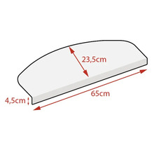 Stufenmatten-Set Rambo halbrund grau 23,5x65x4,5 cm 15-teilig