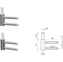 Doppeltorband mit den Maßen in Millimeter