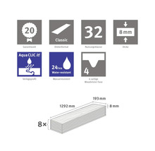 Laminat Nature Sense Turin Eiche braun Landhausdiele 1292 x 193 x 8 mm