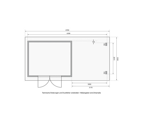 Grundrisszeichnung mit Maßangaben