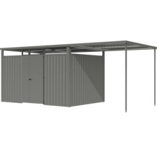 Gartenhaus Karibu Nosten 3 inkl. Anbaudach 2,25 m 564 x 244,5 cm graualuminium