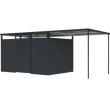 Gartenhaus Karibu Nosten 3 inkl. Anbaudach 2,25 m 564 x 244,5 cm anthrazit