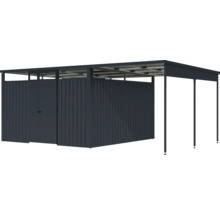 Gartenhaus Karibu Nosten 3,5 inkl. Anbaudach 2,25 m 564 x 355 cm anthrazit