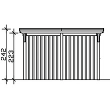 Einzelcarport SKAN HOLZ Emsland inkl. Pfostenanker, EPDM Folie, Abstellraum 404 x 846 cm anthrazit