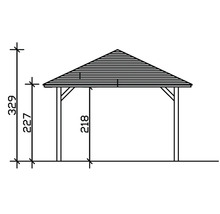Einzelcarport SKAN HOLZ Taunus inkl. Pfostenanker 374 x 656 cm anthrazit