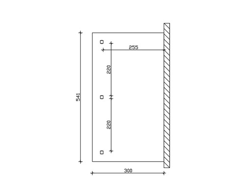 Technische Zeichnung mit Maßangaben für ein Produkt
